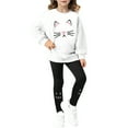 thumbnail image 1 of Xijirk Girls Outfits Loungewear Set Cute Printed Crew Neck Long Sleeve Hoodie with Leggings Cozy Two Piece Outfit for Indoor Play Relaxation and Casual Wear,White,7-8 Years, 1 of 8