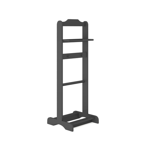 Clothes Valet Stand with Storage Organizer, Portable Garment Rack, Black, 47.24 Inch Tall