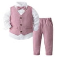 thumbnail image 1 of Clothes for 1 Year Old Boy Button down Shirt +Bowtie+Vest+Pants 4 Pieces Formal Clothes Sets Boys Outfits for Toddler Boys 3-4 Years, 1 of 9