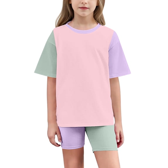 Clothes for Boys 10-12 Sets Kids Summer Sets Toddler Kids Boys Fashion Cute Loose Soft Short Sleeve Yoga Shirts Shorts Suit(4-16 Years)