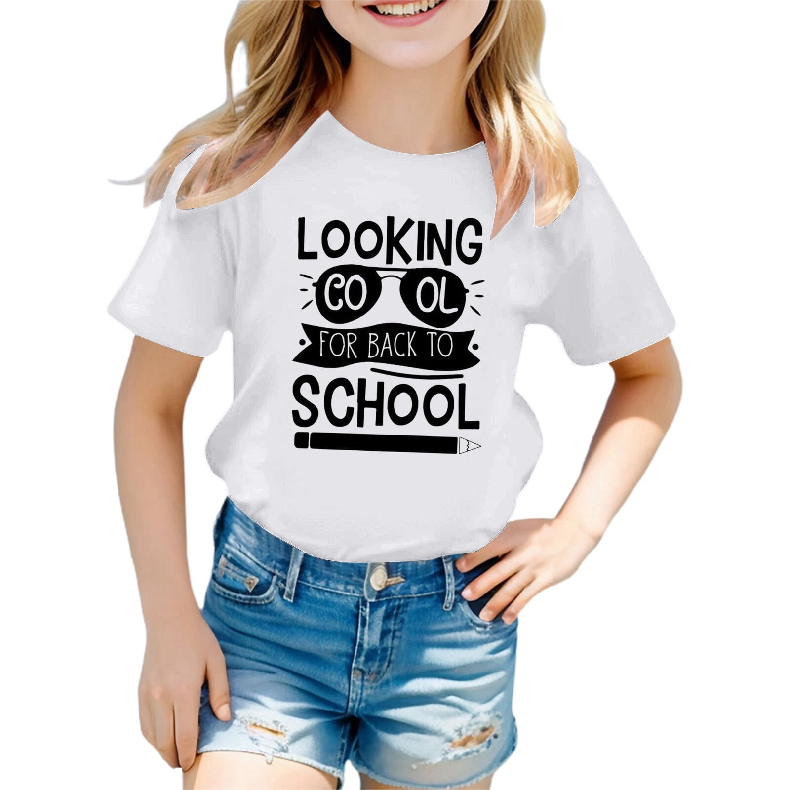 Clothes for Girls Kids Summer Casual Round Neck T Shirt Comfortable ...