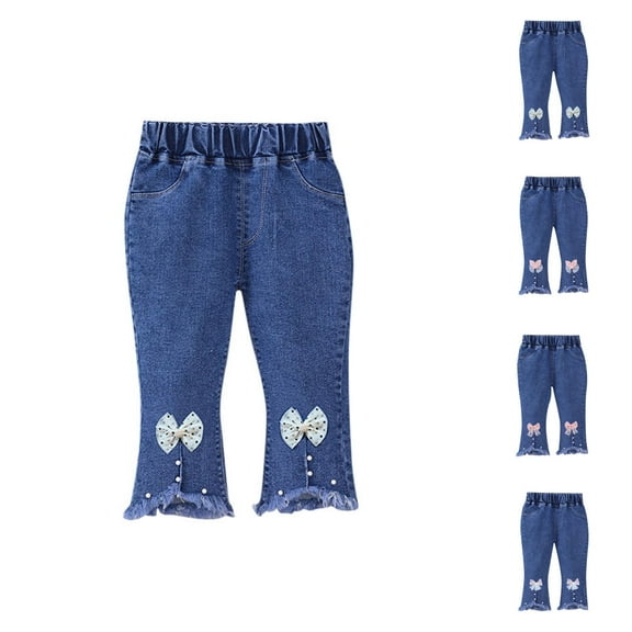 Clothes for Girls Pants for Girls Baby Girl Denim Jeans Toddler Kid Pants Jeans Soft Elastic Waist Denim Pants