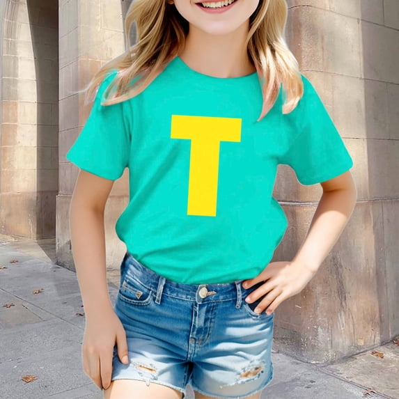 Clothes for Girls Short Sleeve Tops Trendy Mint Green Summer Clothes for Girls Girls Size 7-8 Years Clothes