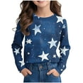 thumbnail image 1 of Clothes for Girls Star Prints Lightweight Long Sleeve Shirts Cute Casual Crewneck Pullover Tops Spring Clothes Size 3-14, 1 of 7