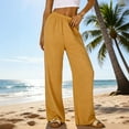 thumbnail image 1 of Clothes for Women Summer Mid Waist Wide Leg Palazzo Pants Casual Loose Fit Solid Color Trousers Classic Long Pants, 1 of 7