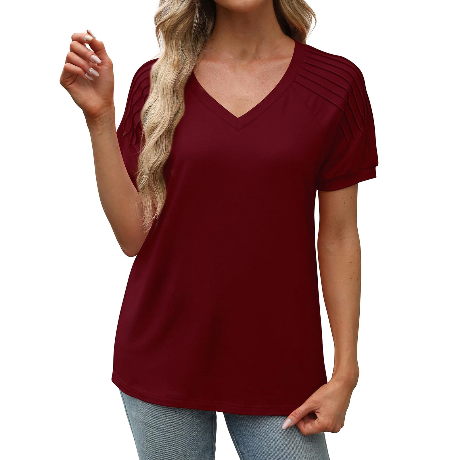 Clothes for Women,Sweat Shirt,Junior Tops,Ladies Summer New VNeck T