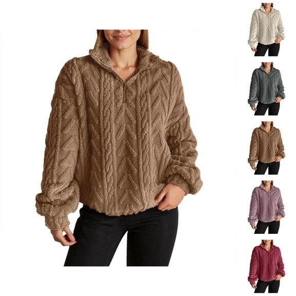 Clothes for Women Women's Solid Sweatshirt Trendy Double Pullover Zip Up Casual Sweatshirt For Women Men Comfortable Winter Fall Loungewear