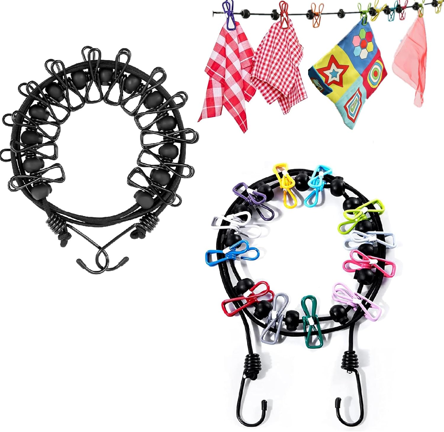 Clothes line 2 PCS,Travel Accessories Clothes line with 12 Clothes ...