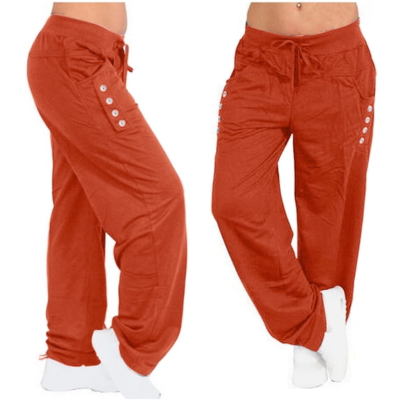 Clothes under $5 GaThRRgYP Womens Pants Clearance,Womens Winter Wide Leg Yoga Sports Loose Casual Long Pants Trousers