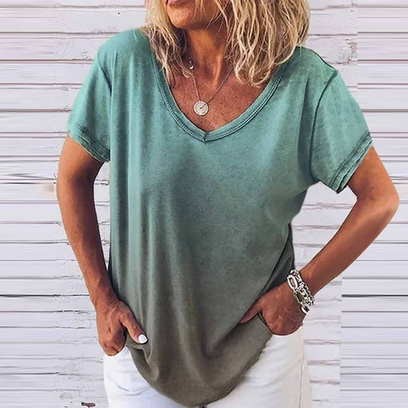 GaThRRgYP Plus Size Tops for Women,Womens Tops Dressy Casual,Women's Cool Printed Comfortable V-Neck Loose Casual Versatile T-Shirt