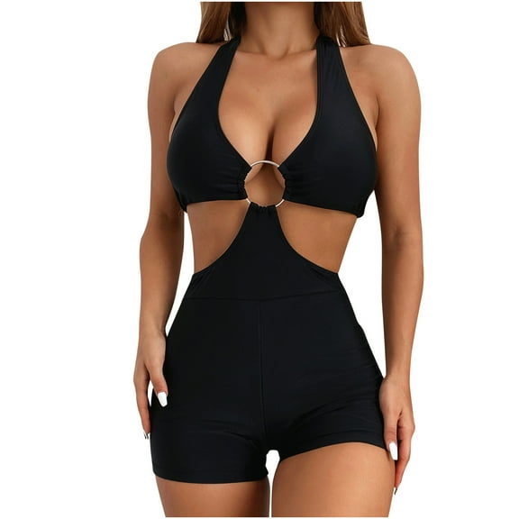 Clothes under $5 asdoklhq womens plus size swimsuits,ista Lady Containing Chest Pad Solid Siamese Set Piece Swimsuit