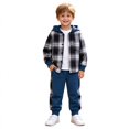 thumbnail image 1 of ClothesFuns Boy Clothes Toddler Outfits for Boys Toddler Boy Clothes Plaid Hooded Shirt - 2 Piece Outfit: Button Front Toddler Hoodie & Sweatpants Set Boys Fall Jacket and Joggers Pants, 1 of 9