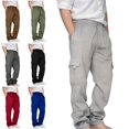thumbnail image 1 of ClothesFuns Boys Camo Cargo Pants, Elastic Waist Wide Leg Casual Pants with Multi-Pockets for Teens Boys Gifts, 1 of 7