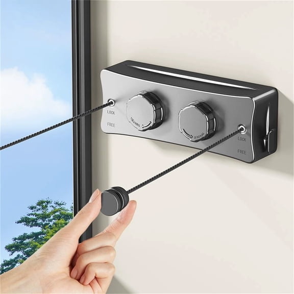 Clothesline Indoor Invisible Retractable Rope, Hole-Free Installation for Balcony and Bathroom, Space-Saving Drying Solution for Apartments and Versatile Wall Use
