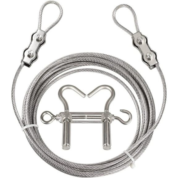 Clotheslines,Portable Windproof Clothes Rope Line with Stainless Steel Cable Tightener System Multipurpose Heavy Duty Laundry Rope for Christmas Decor Outdoor/Indoor/Home/Drying (20ft)