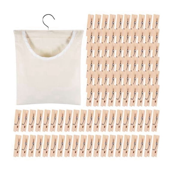 Clothespin Bag, Semi-Closed Canvas Storage Hanger Hanging Organizer Laundry