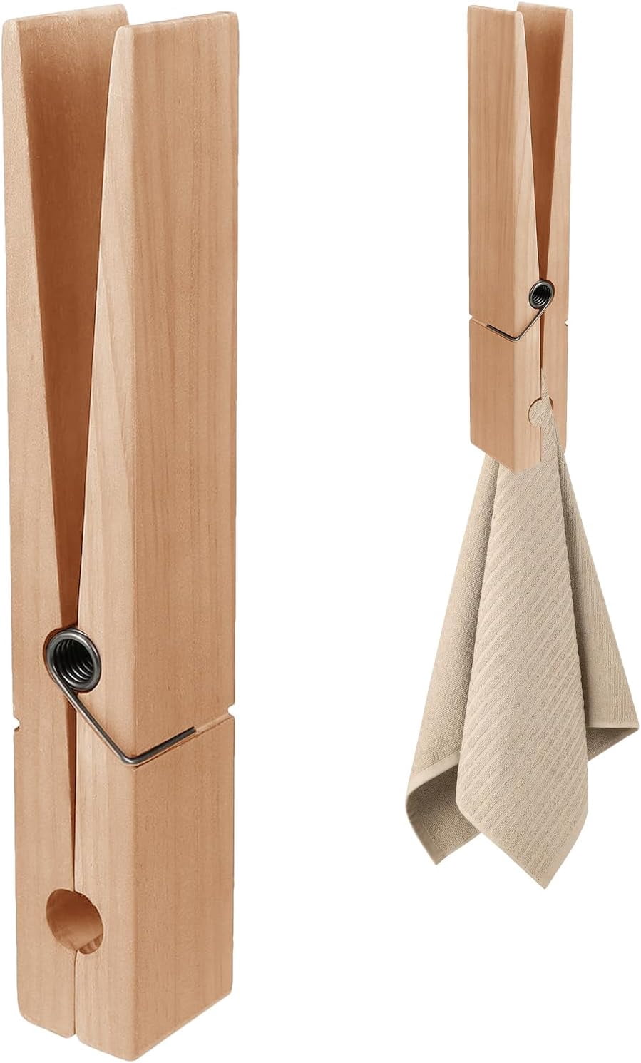 Spring Cloth Pin Clothespin, Giant Wooden Clothespin Towel Holder Large Bathroom Towel ...