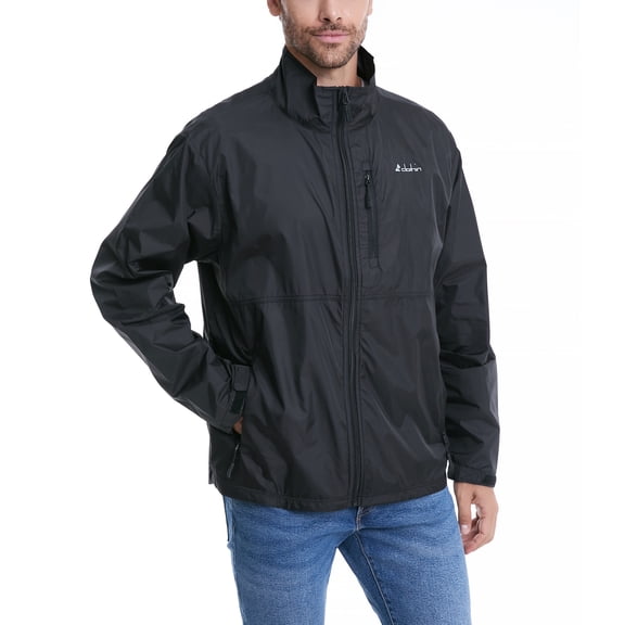 Clothin Mens Lightweight Thin Windbreaker Packable Jacket Water Resistant Black XL