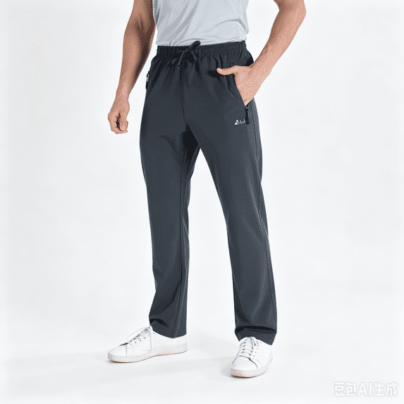 Clothin Men's Lightweight Quick Dry Stretch Pants for Workout and Travel,Grey