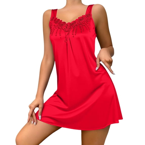 Clothing 2026 Sleeveless Plus Size Sleep Shirts Crew Neck Lace Nightgown Womens Pajamas Satin Fabric Bridal Relax Sleeping Wear