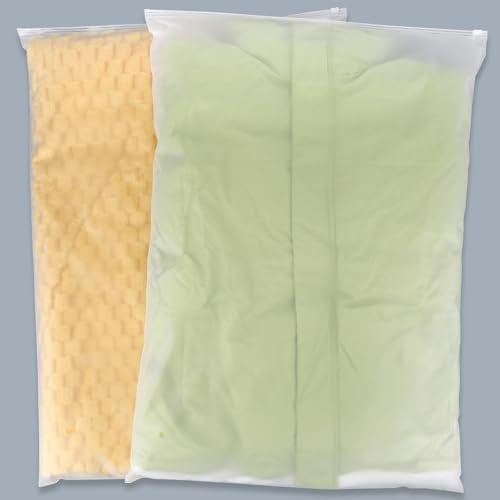 Clothing Bags, 100 Count 20x28 inch Jumbo Extra Large Frosted Zipper Plastic Bags for Clothes, Sweater Dress, Backpack, Blanket, T Shirt Packaging Shipping, 3 Mil, with Vent Holes