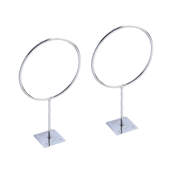 BESTOYARD 2Pcs Durable Stainless Steel Ball Storage Rack Plated Silver Wall Mounted for Basketball and Exercise Balls