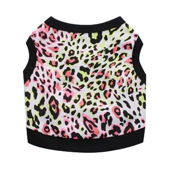 Clothing Black Leopard Print Style Dogs Apparel, Multi Color - Large