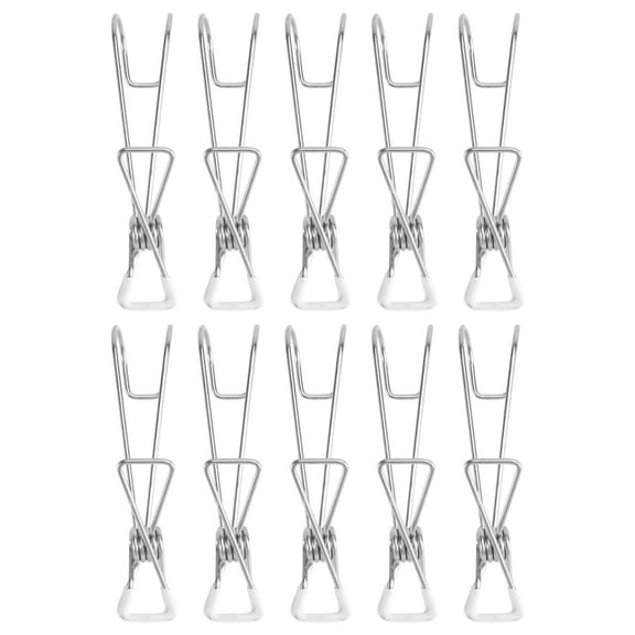 STRANDCHIC Stainless Steel Heavy Duty Clothes Pin 10Pcs Metal Laundry Clips for Drying