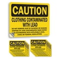 thumbnail image 1 of Clothing Contaminated With Lead Do Not OSHA Caution Vinyl Decal Label 7 Inch x 5 Inch - 10 Pack, 1 of 6