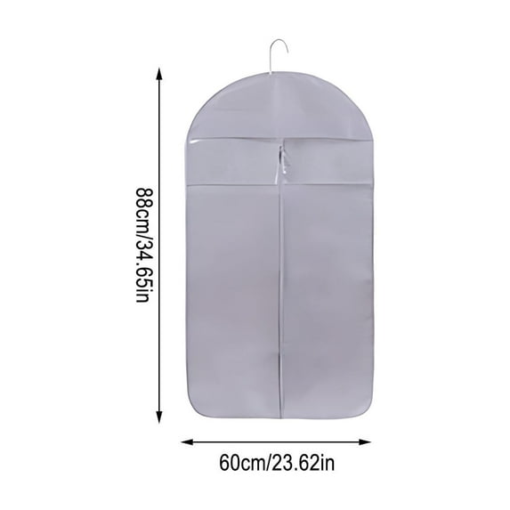 Clothing Cover, Transparent Garment Bag, Plastic Material, 23.5 X 4 X 34.5 Inches, for Wardrobe Coat Storage, for Suit and Dress Protection, Gray, by FAJHHA