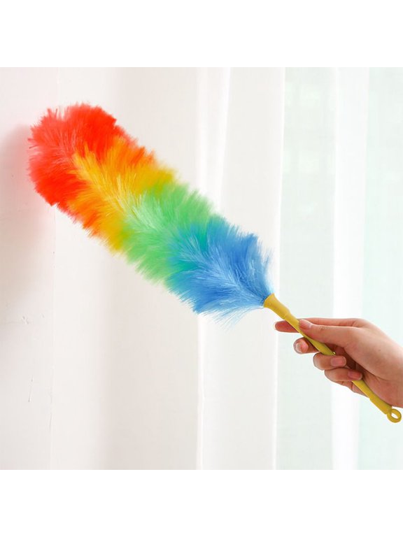 Rainbow Static Duster,Reusable Microfiber Electrostatic Dusts Remover,Beandable and Washable Household Static Duster Tool,Suitable for Home,Apartment and Dormitory
