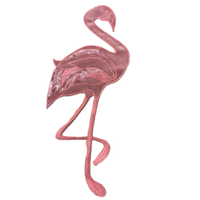 Clothing Embroidery Patch Flamingo Sequin Patches DIY Sewing Appliques for  Clothes Sewing (Pink) 