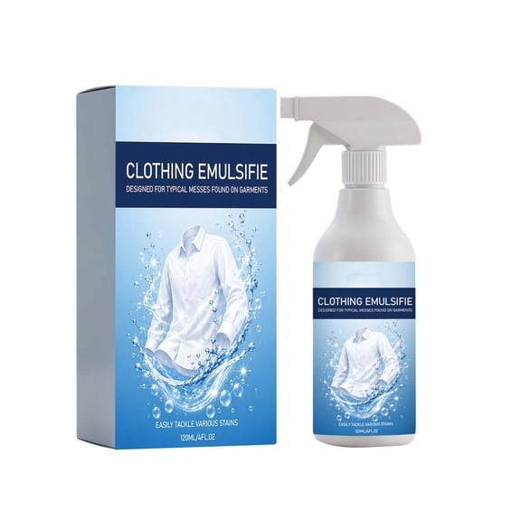 Clothing Emulsifier Stain Remover Spray 120ml Fabric Oil Stain Cleaner Gentle Clothes Degreaser for Garment Grease Spots No Damage To Fabrics