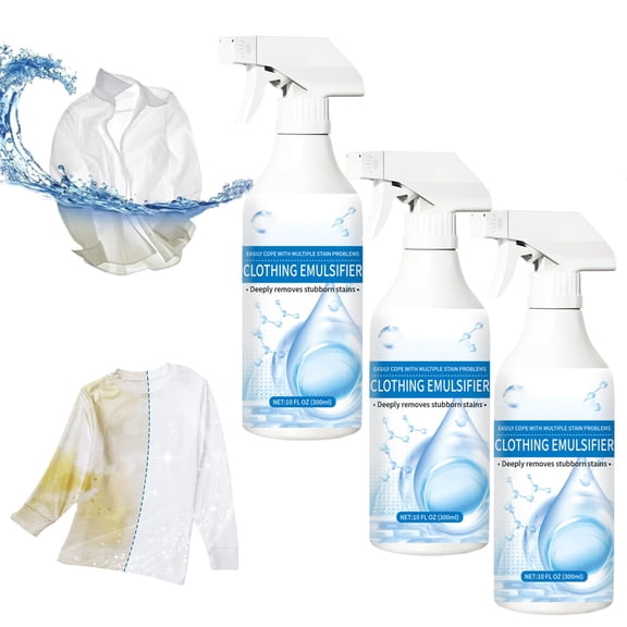 Clothing Emulsifier Stain Remover Spray 300ML - Non-Ionic Laundry Pre-Treatment, Powerful Enzyme Cleaner for Grease Oil, Dry-Clean Spray Restores Faded Colors, No Fabric Damage