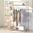 thumbnail image 1 of Clothing Garment Rack,Free Standing Clothes Coat Hanger,Closet Organizer w/Shoe Rack,Multi-tiered Wardrobe Storage Shelves,Clothes  Racks for Hall,Living Room,Bedroom,Entryway, 1 of 7