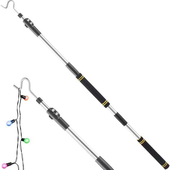Clothing Hook, 91-Inch Extra-Long Extendable Clothes Hooks for Wardrobes Reaching High Places Features Comfortable Sponge Handle