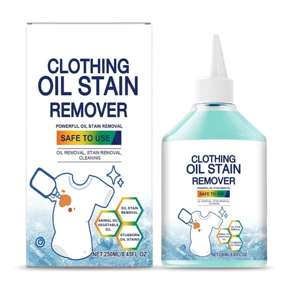 Clothing Oil Stain Remover - Fabric Stain Remover for Cooking, Engine, Dried Oil and Grease Stains - Safe for All Fabric Types (8.45floz)
