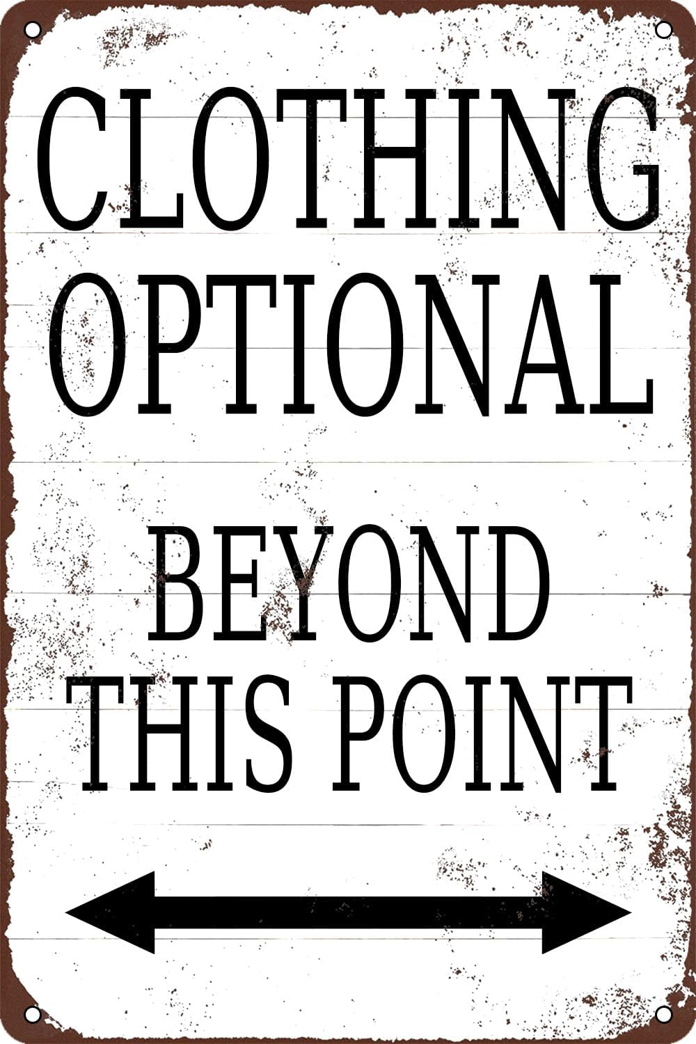 Clothing Optional Beyond This Point Vintage Metal Tin Sign, Accessories