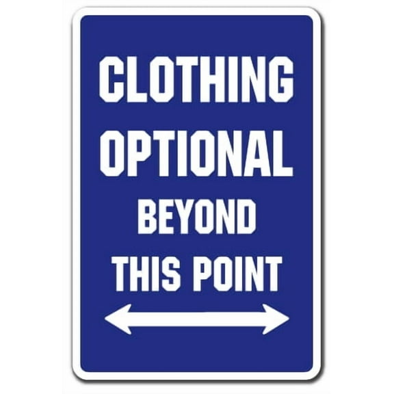 Clothing Optional Parking Aluminum Sign | Indoor/Outdoor | Funny Home Décor for Garages, Living Rooms, Bedroom, Offices | SignMission Pool Spa Hot Tub Gift Swimming Nudist Nude Sign