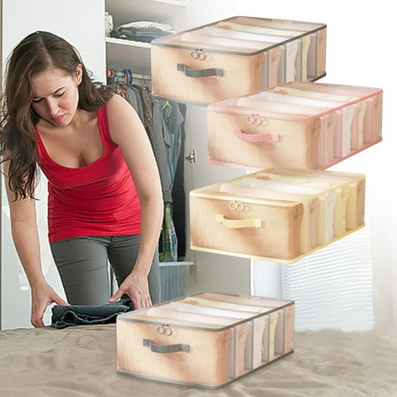 Clothing Organizer under $5! Cagogo Multi Compartment Storage Bag, Divided Clothing Organizer, Drawer Storage Box, Closet Organization Bags, Foldable Storage Containers, Home Storage Solutions,