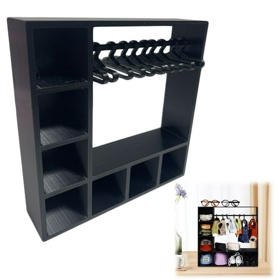 Clothing Organizer Cozival Doll Clothes Wardrobe - Miniature Storage Display Case with 10 Hangers, Perfect for 15/17Cm Doll Accessories Organization, Compact Dollhouse Furniture, A