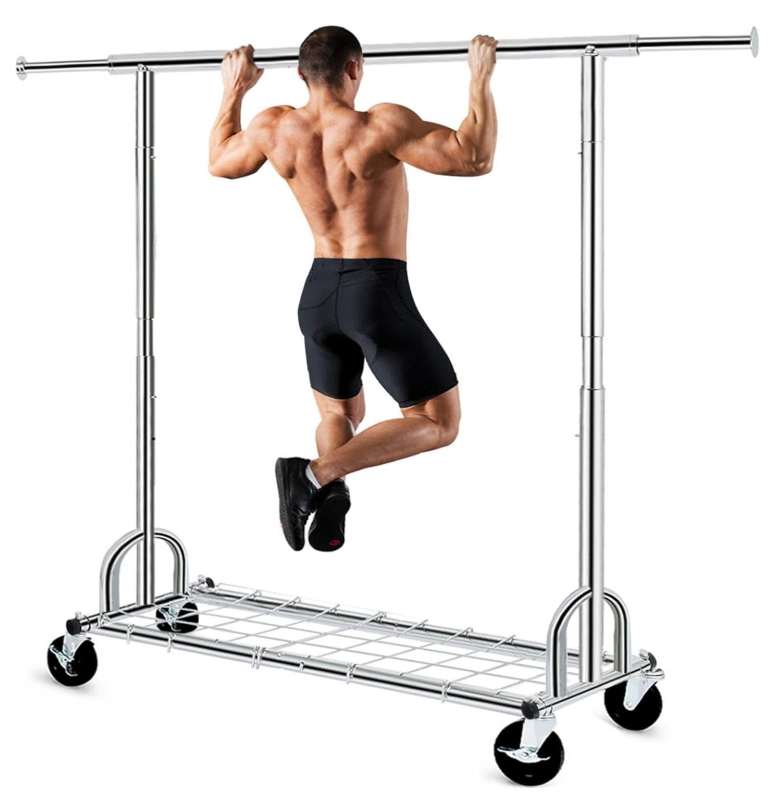 Clothing Rack 525LBS Heavy Duty Rolling Garment Rack on Wheels ...