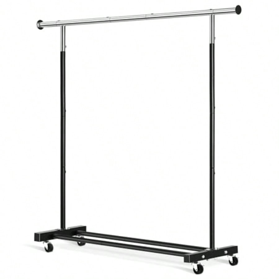 Clothing Rack 55.51 Inch Heavy Duty Clothes Rack Rolling Garment Rack ...