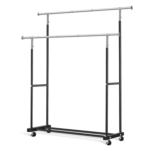 Clothing Rack, 55.51 Inch Heavy Duty Clothes Rack Rolling Garment Rack ...