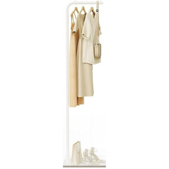 Clothing Rack, 70.08 In Metal Freestanding Coat Rack, Natural Stable Rock Base, Suitable For Outerwear, Clothes, Handbags, Suitable For Entrances, Corridors, Halls, White
