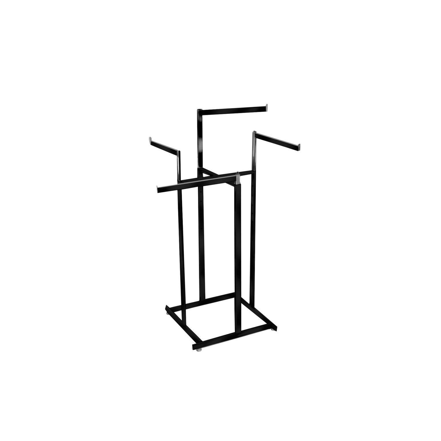 Clothing Rack Black 4 Way Rack, HighCapacity, Blade Arms, Square