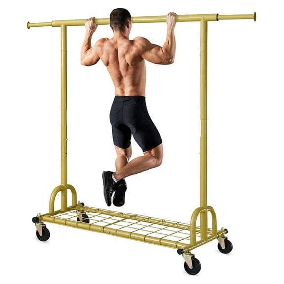 Clothing Rack Clothes Rack Heavy Duty Garment Rack for Hanging Clothes 525LBS Clothing Racks with Wheels for Bedroom, Laundry, Balcony, Living Room 22" D x 75" W x 71" H