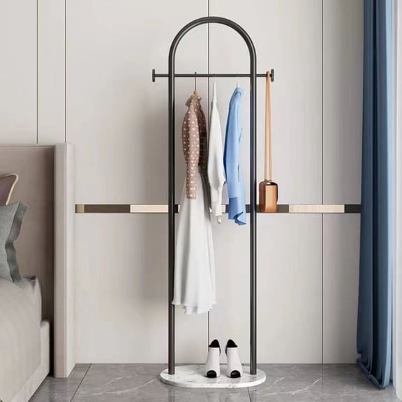 Clothing Rack, Golden Metal Freestanding Heavy Duty Clothes Rack with Marble Base, Multipurpose Garment Hanger for Bedroom, Hat, Scarf, Jacket