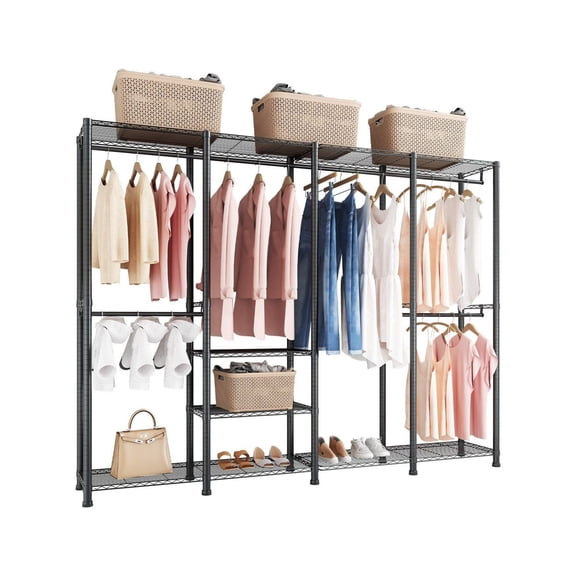 Clothing Garment Rack Heavy Duty, Adjustable Closet Organizer 1100lbs Capacity