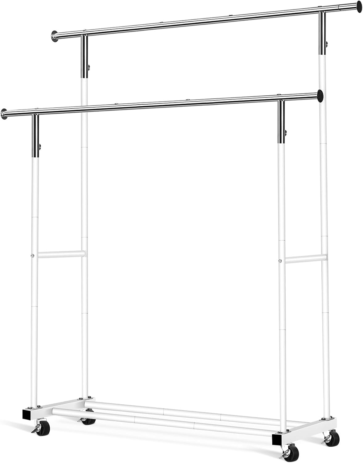 Clothing Rack, Heavy Duty Clothes Rack Rolling Garment Rack with Wheels ...
